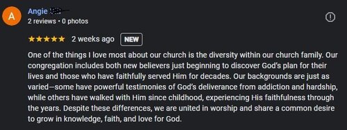 5 star review from Angie in Southeast OKC