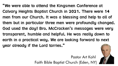 Pastor Art Kohl Testimony of Last Year's Conference