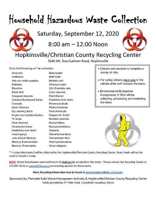 Household Hazardous Waste Collection Flyer