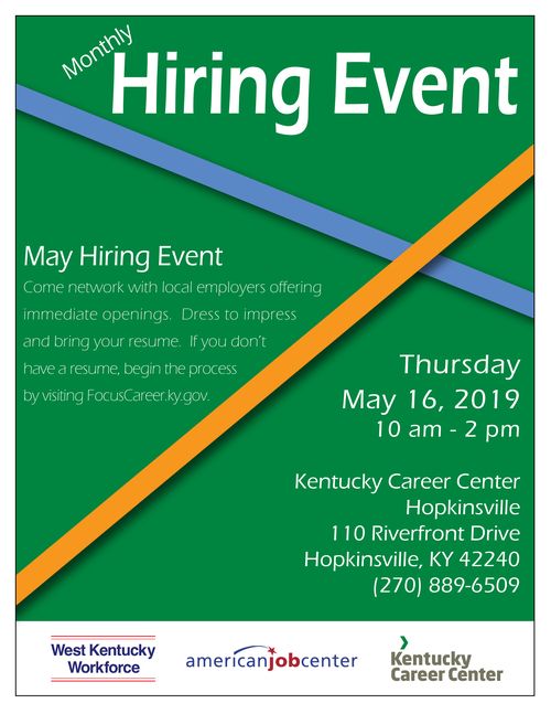 May Hiring Event at KCC Hopkinsville Flyer