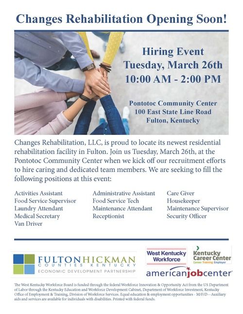 Changes Rehabilitation Hiring Flyer