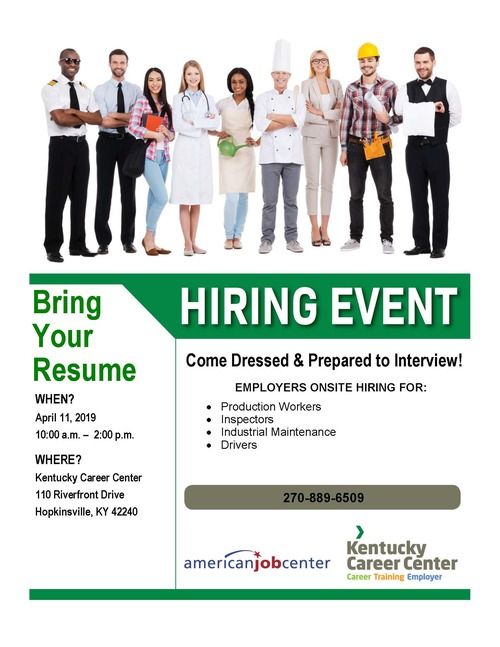 April 11 Hiring Event Flyer